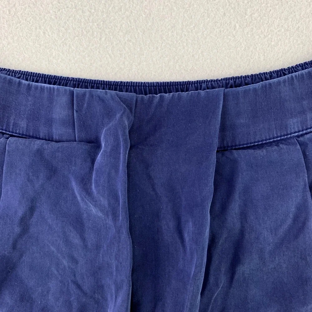 lululemon Go Keepsake Shorts Womens 6 Navy Blue Tencel Pleated Lounge Preppy